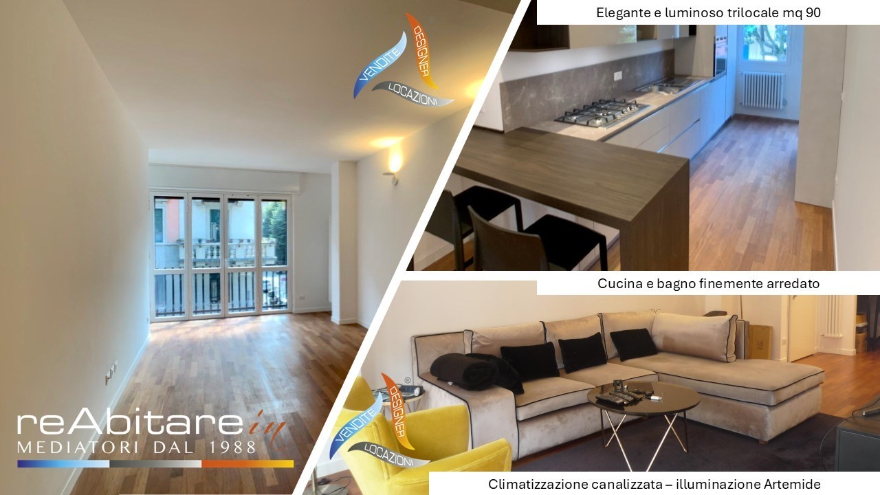 Elegante trilocale parzialmente arredato (cucina e bagno)